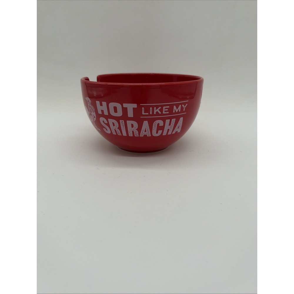 Marketplace Ramen Noodle Bowl HOT LIKE MY SRIRACHA Red Ceramic -No Sticks
